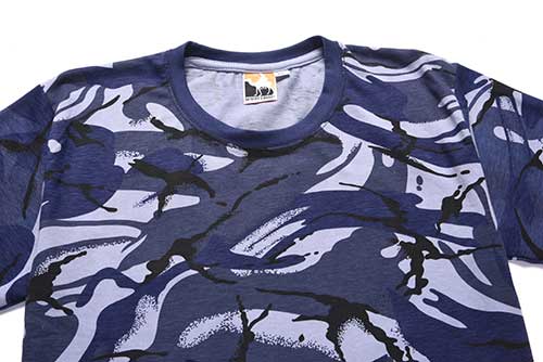 T-shirt tricoté OEM 100 % coton 160 g/m² camouflage bleu militaire – Image 2