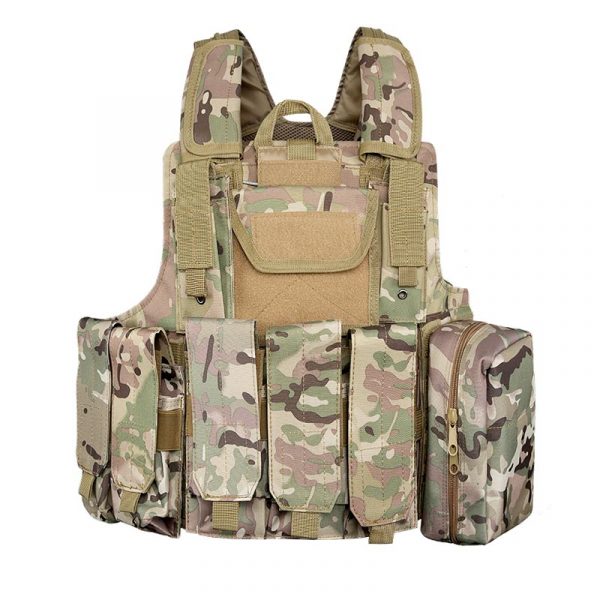 Gilet tactique militaire à dégagement rapide multifonctionnel en polyester 600D avec pochettes de trousse de premiers soins pour magazinesTV02