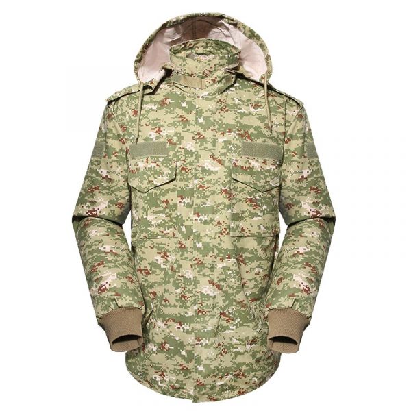 Veste polaire d'hiver militaire camouflage numérique vert clair pour soldat MJ02