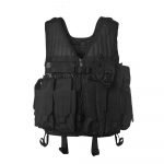Gilet Tactique Noir Avec Poches Multifonctionnelles TV27