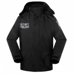 Xinxing Veste noire du policier de sécurité militaire de Géorgie coupe-vent à capuche d'hiver doublure en coton matelassé CF16