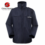 Xinxing Veste bleu marine du policier de sécurité militaire de Géorgie Col montant coupe-vent avec doublure en coton matelassé CF17