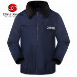 Xinxing Veste militaire coupe-vent épaissie cop bleu marine avec col fourrure amovible sans capuche CF15