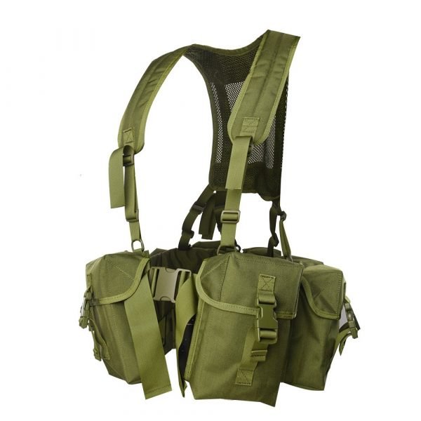 Gilet Tactique Vert Olive Avec Poches Multifonctionnelles TV24 – Image 2
