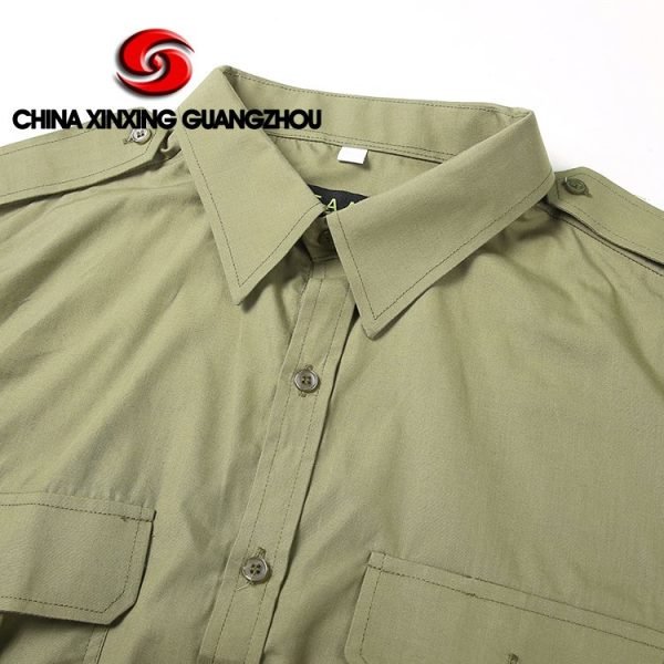 Chemise officielle poche avant chemise policier et militaire vert clair manches courtes PT12 – Image 3