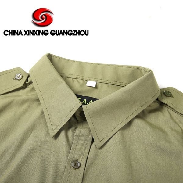 Chemise officielle poche avant chemise policier et militaire vert clair manches courtes PT12 – Image 4