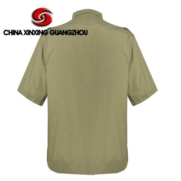 Xinxing Chemise militaire de l'armée de la police militaire tissu uni en coton polyester chemise à manches courtes verte PT12 – Image 3