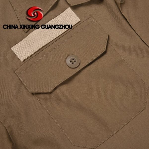 Xinxing Chemise de police militaire tissu uni en coton polyester à manches longues chemise de l'armée marron PT15 – Image 7