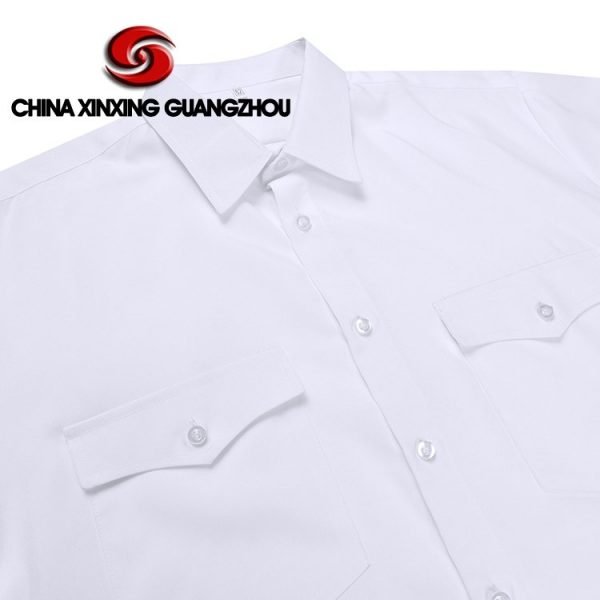 Xinxing Chemise de police militaire Chemise de police blanche à manches longues en polyester et coton uni PT07 – Image 4