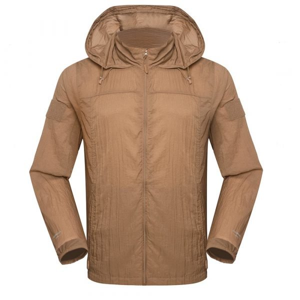 Xinxing Usine veste kaki légère anti-soleil matériau en nylon anti-UV pour la randonnée en camping et en plein air SJ02