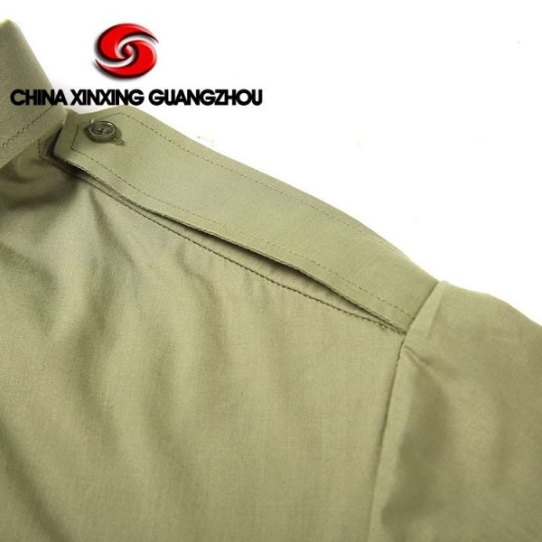 Xinxing Chemise militaire de l'armée de la police militaire tissu uni en coton polyester chemise à manches courtes verte PT12 – Image 6