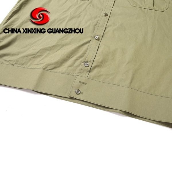 Xinxing Chemise militaire de l'armée de la police militaire tissu uni en coton polyester chemise à manches courtes verte PT12 – Image 8