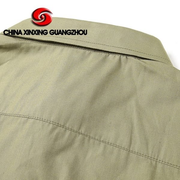 Xinxing Chemise militaire de l'armée de la police militaire tissu uni en coton polyester chemise à manches courtes verte PT12 – Image 11