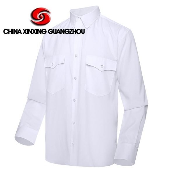 Xinxing Chemise de police militaire Chemise de police blanche à manches longues en polyester et coton uni PT07 – Image 2