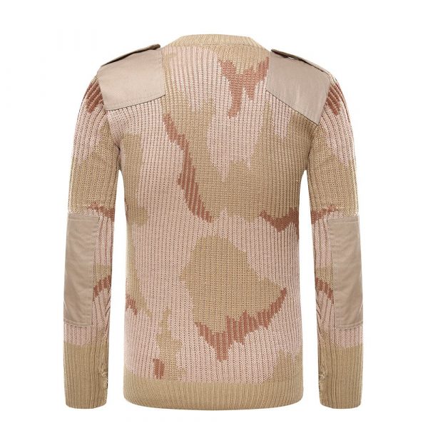 Xinxing Usine Chandail en laine de camouflage du désert militaire du Yémen en gros pull col V gilet militaire d'hiver homme YM13 – Image 3